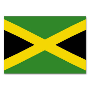 Patriottische tafelkaart met vlag van Jamaica Kaart