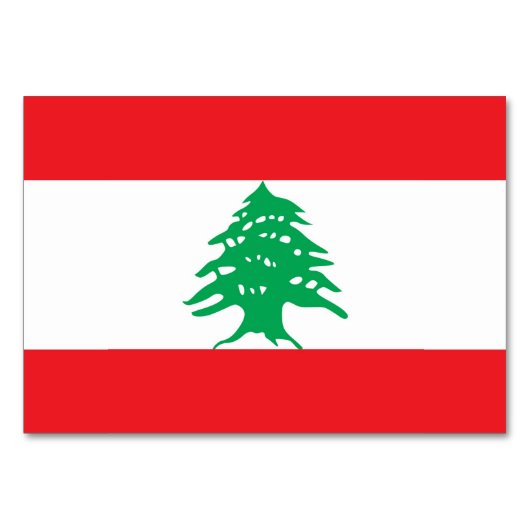 Patriottische tafelkaart met vlag van Libanon Kaart (Voorkant)