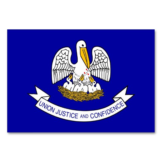 Patriottische tafelkaart met vlag van Louisiana Kaart (Achterkant)