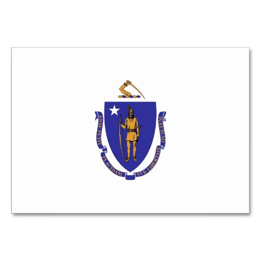 Patriottische tafelkaart met vlag van Massachusett Kaart (Achterkant)