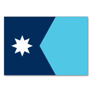 Patriottische tafelkaart met vlag van Minnesota, V Kaart