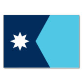 Patriottische tafelkaart met vlag van Minnesota, V Kaart (Voorkant)