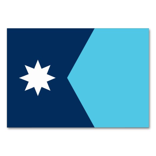 Patriottische tafelkaart met vlag van Minnesota, V Kaart (Voorkant)