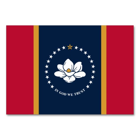 Patriottische tafelkaart met vlag van Mississippi Kaart (Voorkant)