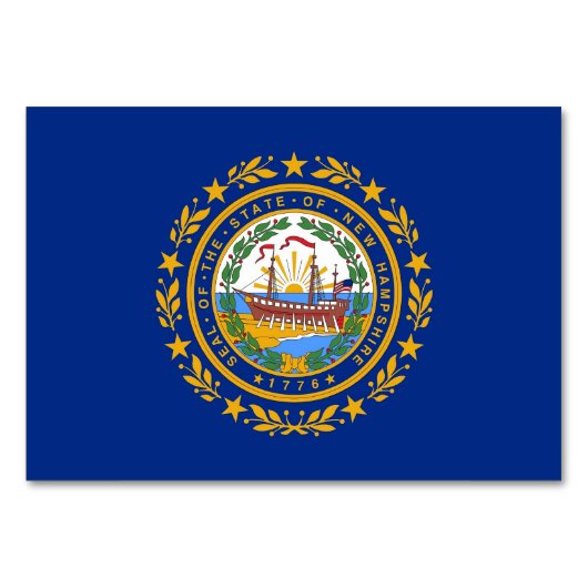 Patriottische tafelkaart met vlag van New Hampshir Kaart (Voorkant)
