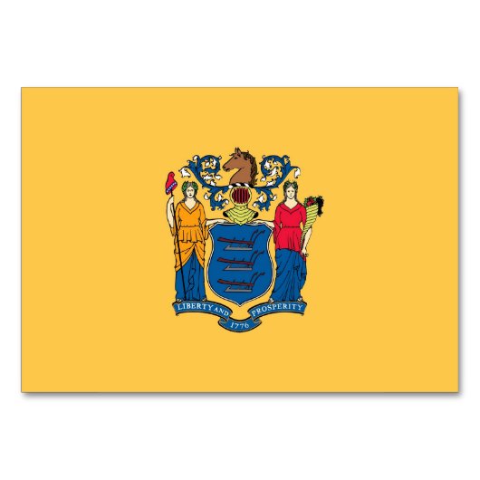 Patriottische tafelkaart met vlag van New Jersey Kaart (Voorkant)