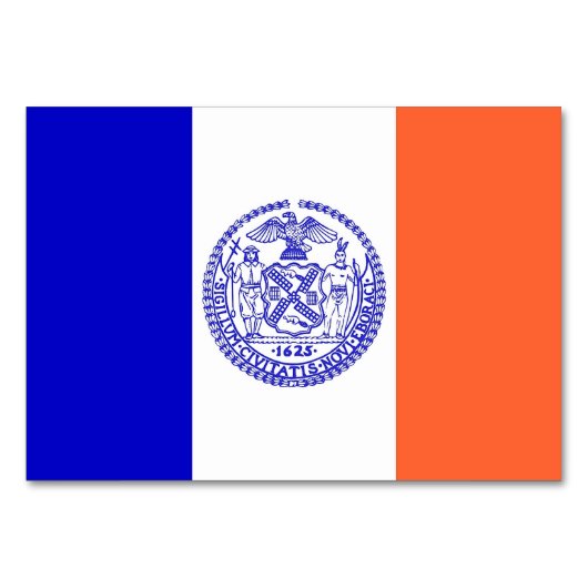 Patriottische tafelkaart met vlag van New York Cit Kaart (Achterkant)