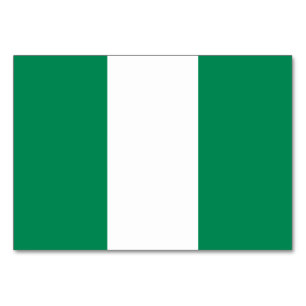 Patriottische tafelkaart met vlag van Nigeria Kaart