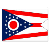 Patriottische tafelkaart met vlag van Ohio Kaart (Voorkant)