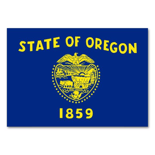 Patriottische tafelkaart met vlag van Oregon Kaart (Achterkant)