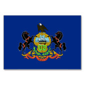 Patriottische tafelkaart met vlag van Pennsylvania Kaart (Voorkant)