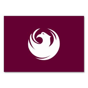 Patriottische tafelkaart met vlag van Phoenix City Kaart