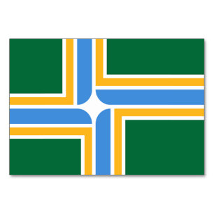 Patriottische tafelkaart met vlag van Portland Kaart