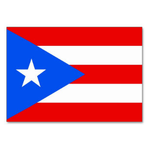 Patriottische tafelkaart met vlag van Puerto Rico Kaart