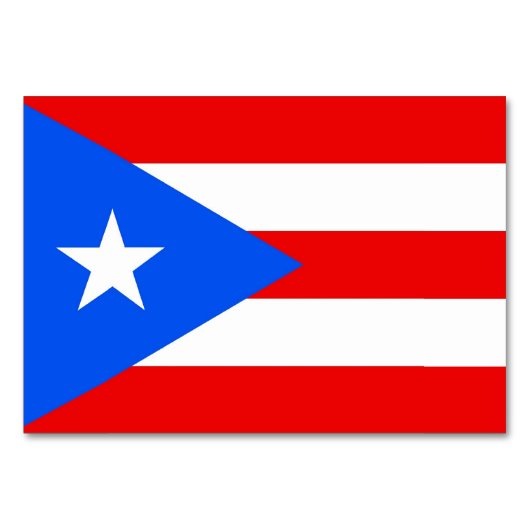 Patriottische tafelkaart met vlag van Puerto Rico Kaart (Voorkant)
