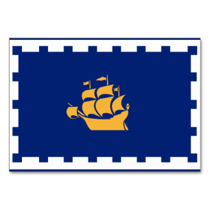 Patriottische tafelkaart met vlag van Quebec City Kaart