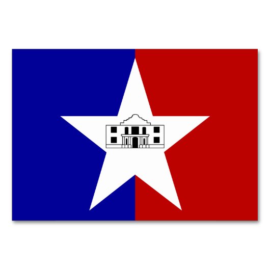 Patriottische tafelkaart met vlag van San Antonio Kaart (Voorkant)