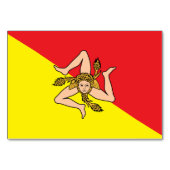 Patriottische tafelkaart met vlag van Sicilië Kaart (Achterkant)