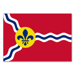 Patriottische tafelkaart met vlag van St. Louis Kaart