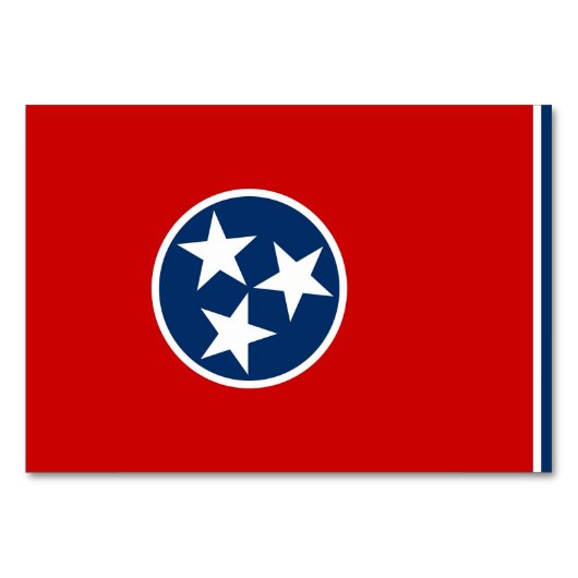 Patriottische tafelkaart met vlag van Tennessee Kaart (Voorkant)