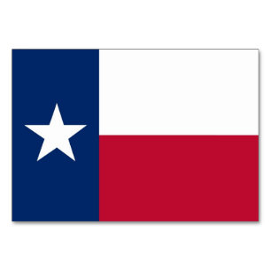 Patriottische tafelkaart met vlag van Texas Kaart