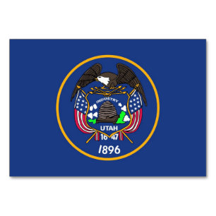 Patriottische tafelkaart met vlag van Utah Kaart