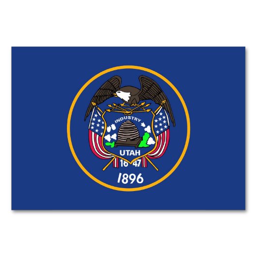 Patriottische tafelkaart met vlag van Utah Kaart (Achterkant)