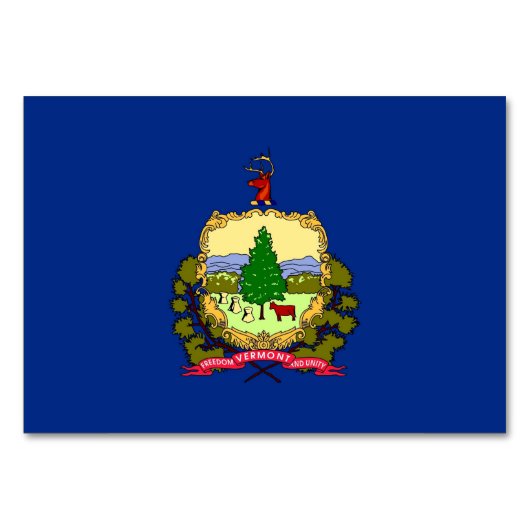 Patriottische tafelkaart met vlag van Vermont Kaart (Voorkant)