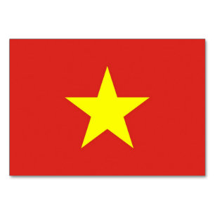 Patriottische tafelkaart met vlag van Vietnam Kaart