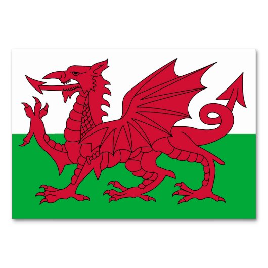 Patriottische tafelkaart met vlag van Wales Kaart (Achterkant)