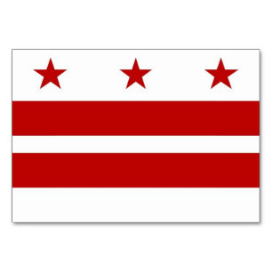Patriottische tafelkaart met vlag van Washington D Kaart