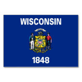 Patriottische tafelkaart met vlag van Wisconsin Kaart (Voorkant)