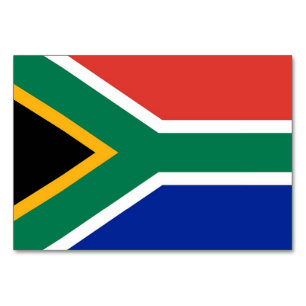 Patriottische tafelkaart met vlag van Zuid-Afrika Kaart