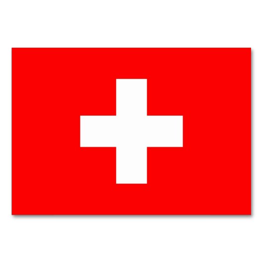Patriottische tafelkaart met vlag van Zwitserland Kaart (Voorkant)