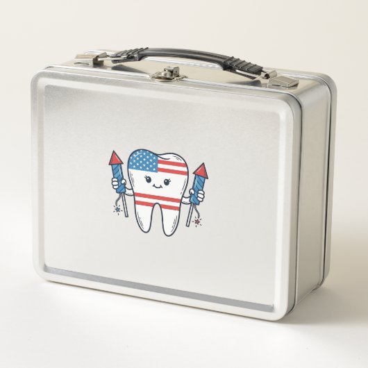 Patriottische Tand Mascotte Vuurwerk Vector Design (Voorkant)