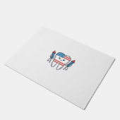 Patriottische Tand Mascotte Vuurwerk Vector Design Deurmat (Schuin)