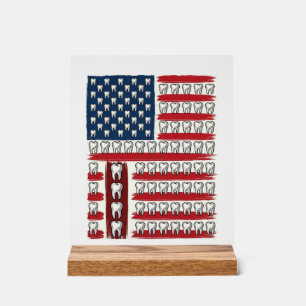Patriottische Tandarts Tand Vlag Acryl Bord