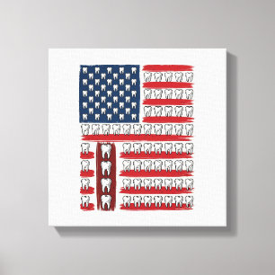 Patriottische Tandarts Tand Vlag Canvas Afdruk