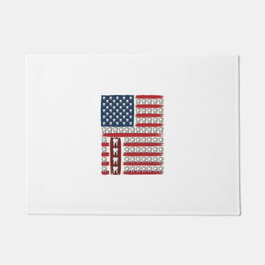 Patriottische Tandarts Tand Vlag Deurmat (Voorkant)