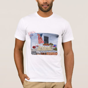 Patriottische tarwe Scotties wachten op grote para T-shirt