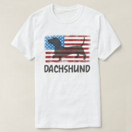 Patriottische teckel schaduw t-shirt