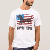 Patriottische teckel schaduw t-shirt (Voorkant)