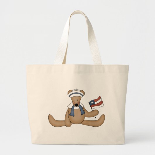 Patriottische Teddy Bear-totebag Grote Tote Bag (Voorkant)