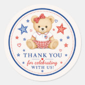 Patriottische Teddy Favor Sticker (Voorkant)