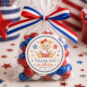Patriottische Teddy Favor Sticker
