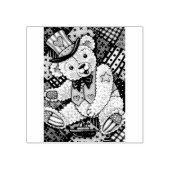 PATRIOTTISCHE TEDDYBEER PATCHWORK QUILT RUBBER STE RUBBERSTEMPEL (Afrduk)