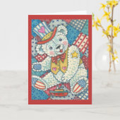 PATRIOTTISCHE TEDDYBEER & QUILT WENSKAART Vers Kaart (Gele Bloem)