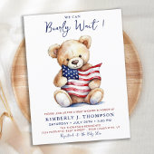 Patriottische teddybeer rood wit blauw Baby shower Briefkaart