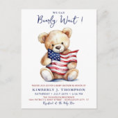Patriottische teddybeer rood wit blauw Baby shower Briefkaart (Voorkant)