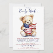 Patriottische teddybeer rood wit blauw Baby shower Kaart (Voorkant)